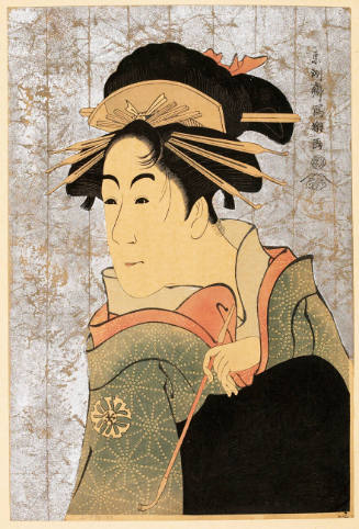 Modern Reproduction of: Matsumoto Yonesaburö in the role of Courtesan Kewaizaka no Shöshö (Shinobu) in the Kabuki Performance "Katakiuchi Noriaibanashi"