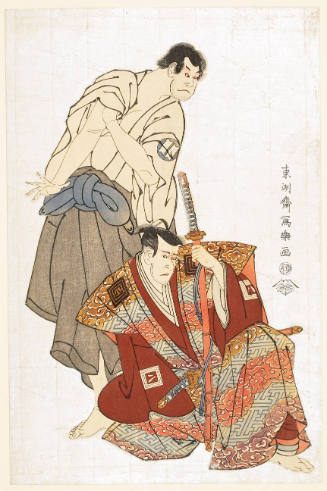 Modern Reproduction of: Ichikawa Yaozō III as Fuwa Banzaemon and Sakata Hangorō III as Kosodate Kannonbō