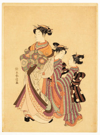 Modern Reproduction of: Courtesan and Kamuro on Parade