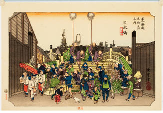 Modern Reproduction of: Nihonbashi: Daimyō Procession Setting Out