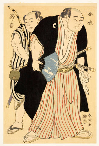 Modern Reproduction of: The Sumo Wrestlers Tanikaze and Takinone