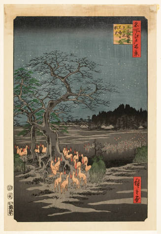 Modern Reproduction of: New Year's Eve Foxfires at the Changing Tree, Öji