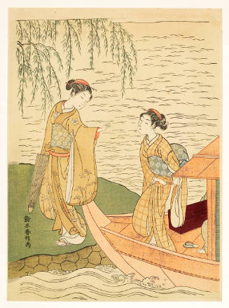 Modern Reproduction of: Girls with a Moored Boat