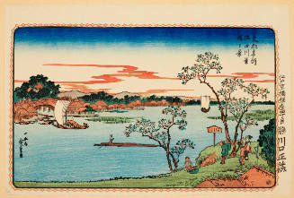 Modern Reproduction of: Sumida River at Time of Leaf Cherry