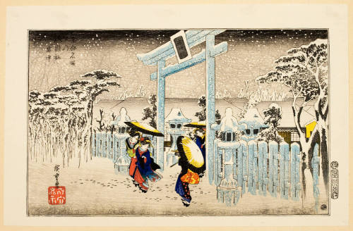 Modern Reproduction of: Gion Shrine in Snow