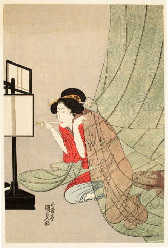 Modern Reproduction of: Woman Smoking Pipe