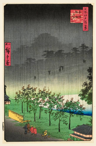 Modern Reproduction of: Evening View of Rain in Paulownia Field at Akasaka