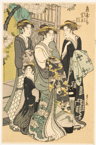 Modern Reproduction of: Sugawara of the Tsuruya with Attendants Mumeno and Takeno