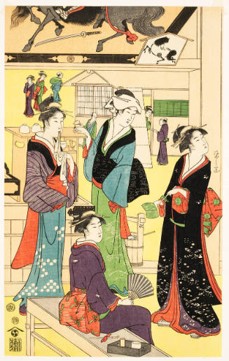 Modern Reproduction of: Women Resting in the Votive Picture Hall at Asakusa