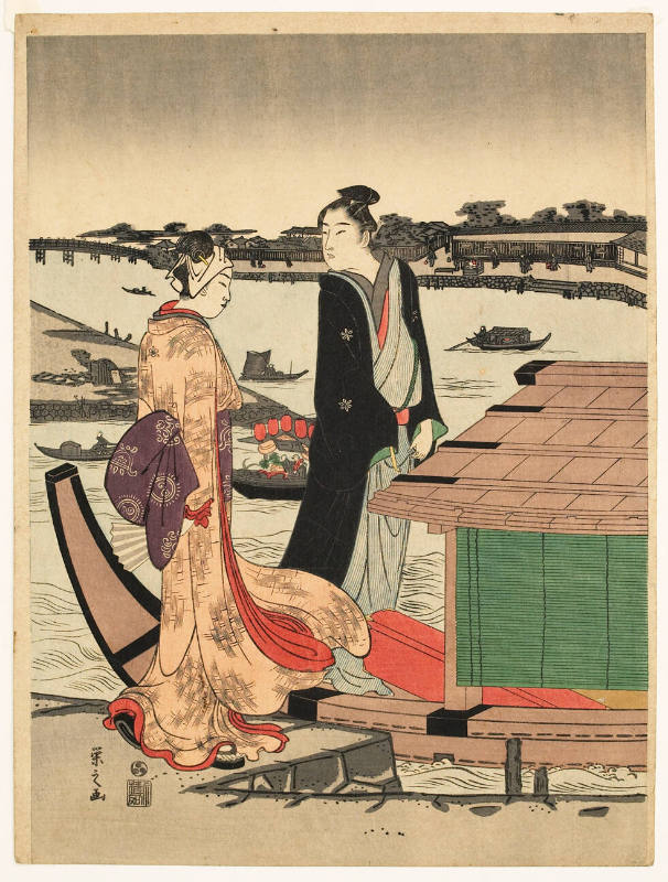 Modern Reproduction of: Boarding a Pleasure Boat on the Sumida River