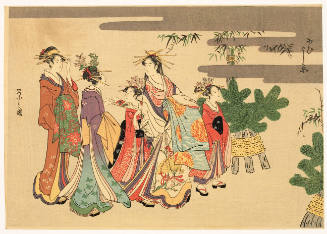 Modern Reproduction of: Courtesans and Kamuro in New Year's Attire