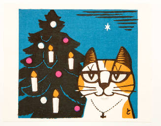 Christmas Card (Cat & Christmas Treee)