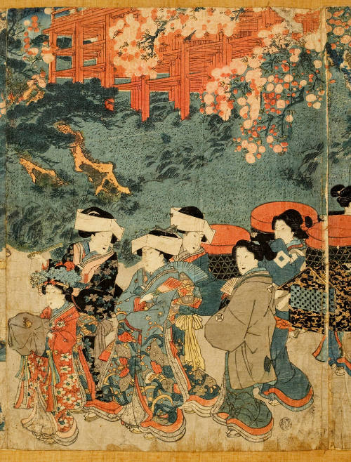 Parody of a Daimyo Procession (Inner Right Sheet) (Study Collection)