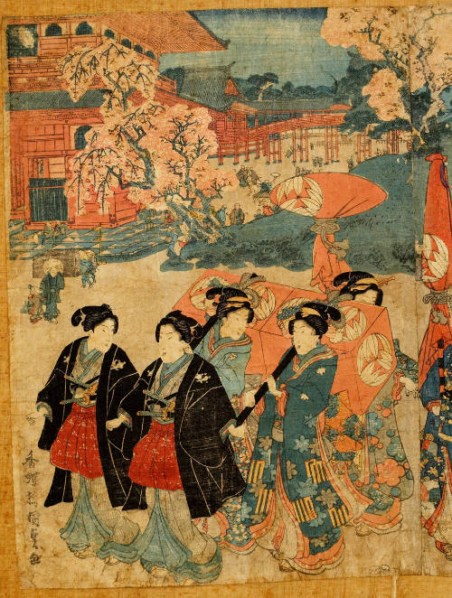 Parody of a Daimyo Procession (Far Left Sheet) (Study Collection)