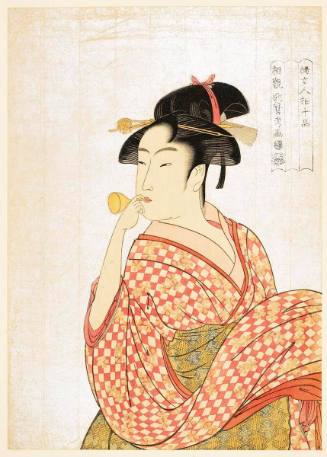 Modern Reproduction of: Young Woman Blowing a Glass Pipe