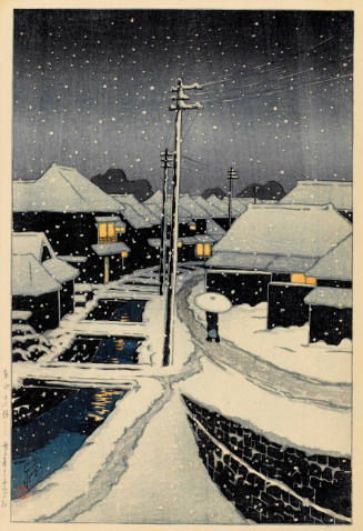 Evening Snow at Terajima Village