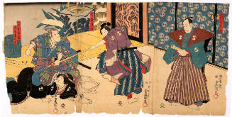 Ōboshi Yuranosuke, Ōboshi Rikiya,  Kagokawa Honzō and Ōishi's wife Oishi