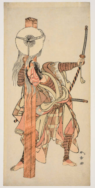 Ichikawa Danjūrō V as Atomi no Ichii in the 1773 Production of “Stage Composed of Palace Columns and a Boulder” (“Miya bashira iwao no butai”) at the Morita Theater