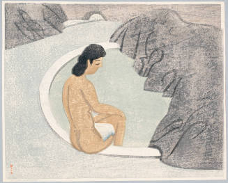 Seated Nude Woman Beside a Pool
