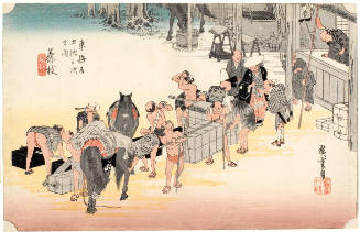 Changing Porters and Horses at Fujieda