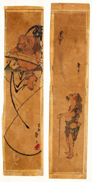 The Daoist Immortal Tekkai Sennin (right) and the God of Abundance Hotei (left) (Study Collection)