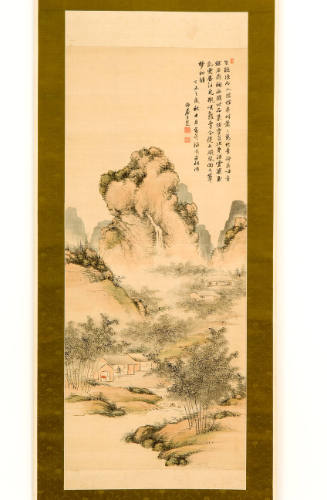 Landscape with Bamboo Grove in Light Red Wash
