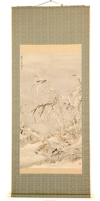 Winter Landscape with Waterfowl, in the style of Zhou Zhimian