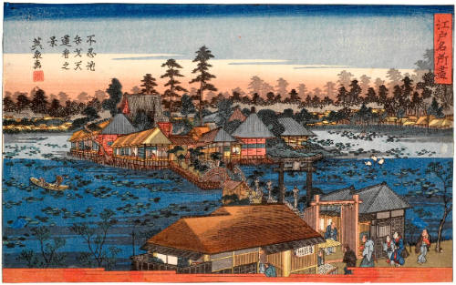 Benzaiten Shrine and Shinobazu Pond With Lotus Blossoms