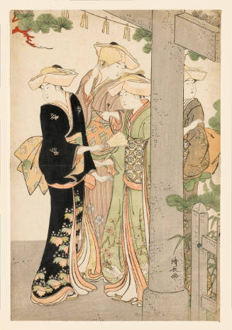 A Group of Women at a Shrine Gate