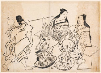 Seated Courtesans and Priest