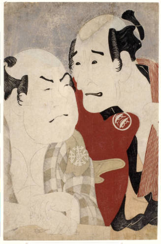 The Actors Nakajima Wadaemon as Bōdara Chōzaemon and Nakamura Konozō as Gon, a Boatman, in the play "Katakiuchi Noriai Banashi"