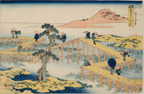 Ancient View of the Yatsuhashi Bridge in Mikawa Province