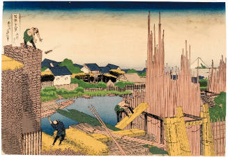 Modern Reproduction of: Lumberyards on the Tatekawa River at Honjo