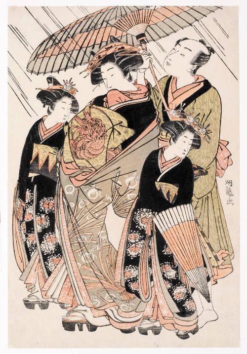 Courtesan Procession On a Rainy Day