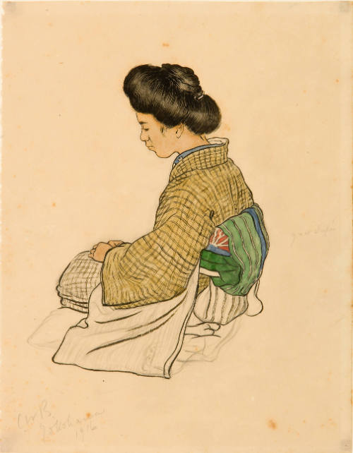 Figure of a Woman Sitting. Yokohama