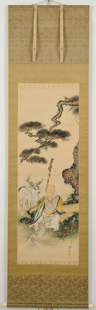 Jurōjin, Deer, and Tortoises in a Landscape