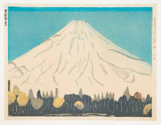 Mt. Fuji Covered by an Early First Snow