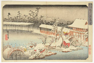 View of Kameido Tenmangü Shrine in Snow