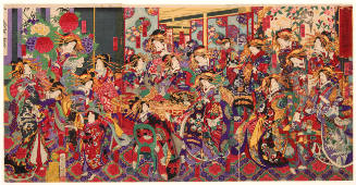 Merrymaking with All of the Flowers of the Yoshiwara Brothel District
