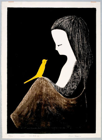 Young Lady with Yellow Bird