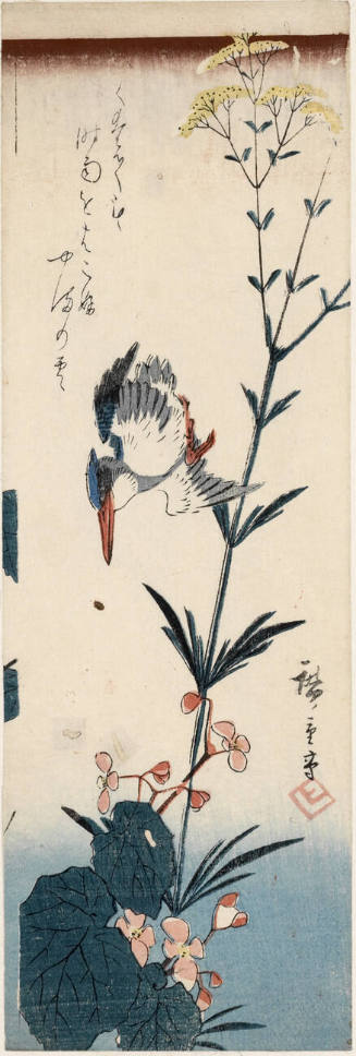 Kingfisher and Blossoms (Descriptive Title)