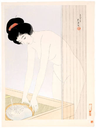 Woman preparing to wash her face
