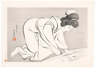 Woman Folding Kimono