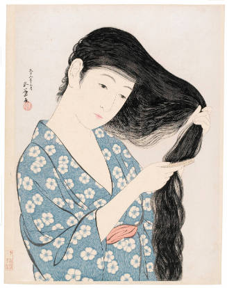 Woman Combing Her Hair