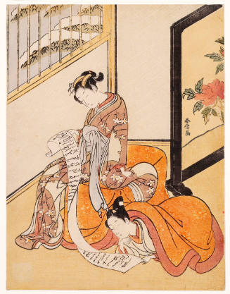 A Parody of the Chūshingura: A Couple Reading a Letter