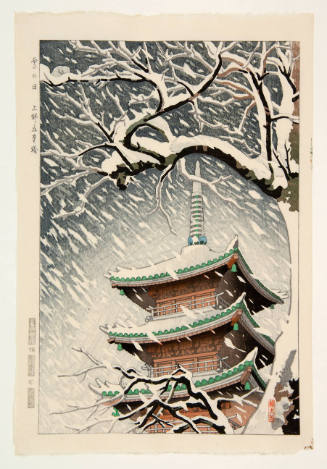 Snowy Day: Five Story Pagoda at Ueno