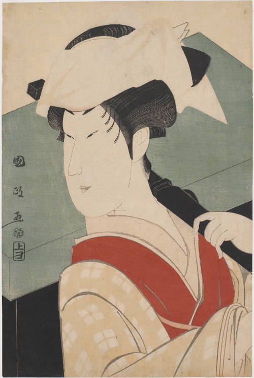 The Onnagata Actor Nakamura Noshiö II as Gotobei's Wife, Tokujo in the Play Kaeribana Yukimo Yoshitsune