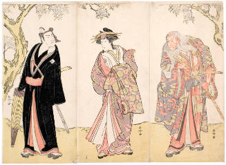 Ichikawa Danjürö V as Ikyü, Nakamura Rikö I as Agemaki and Ichikawa Yaozö III as Sukeroku