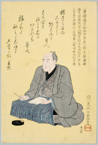 Memorial Portrait of Ichiryüsai Kuniyoshi by Ochiai Yoshiiku