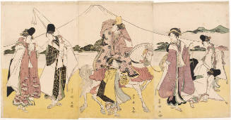 Female Procession Passing Mt. Fuji (Descriptive Title)